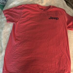 size large coral Jeep t-shirt
